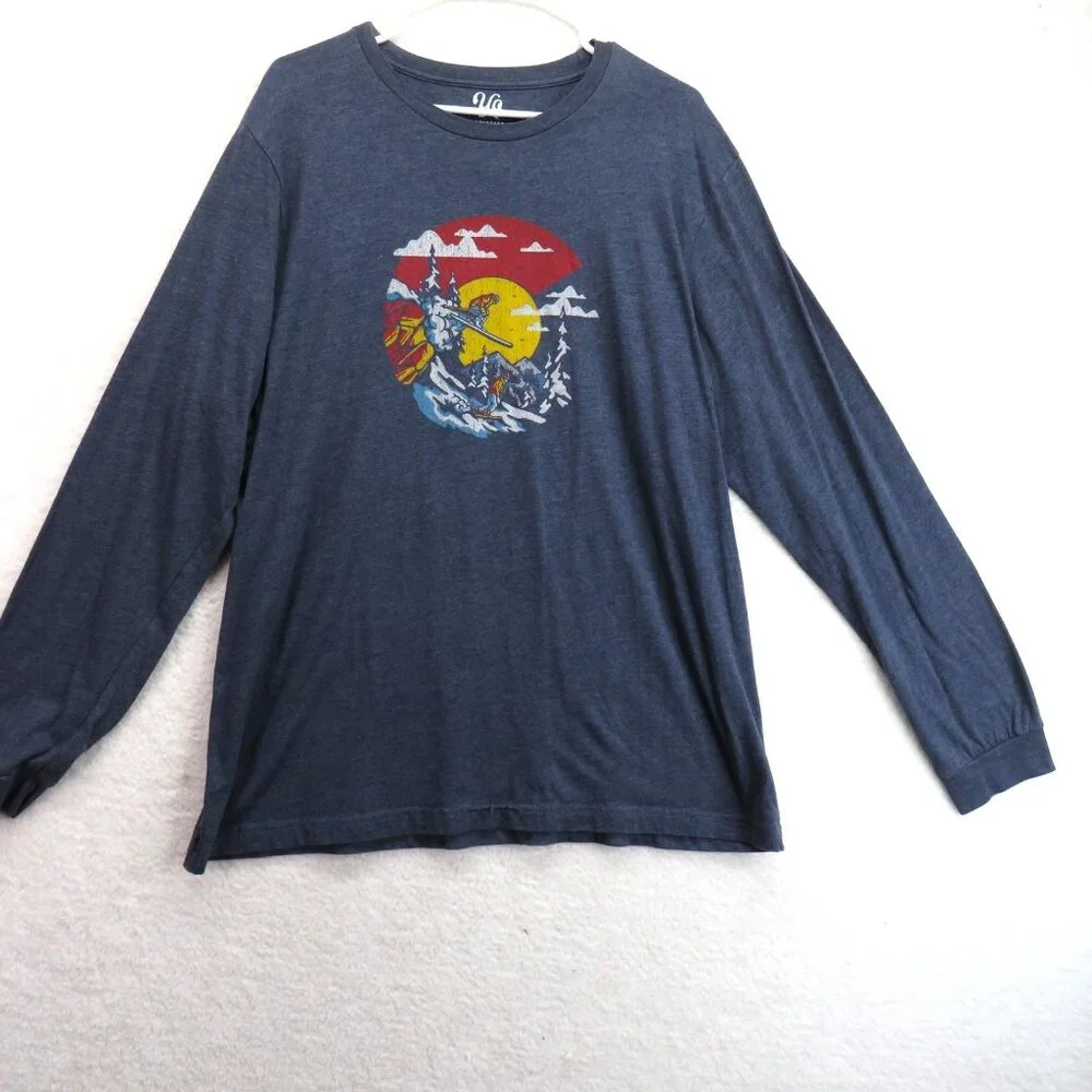 YoColorado Shirt‎ Mens 2XL Long Sleeve Ski Graphic Outdoors Soft Fit